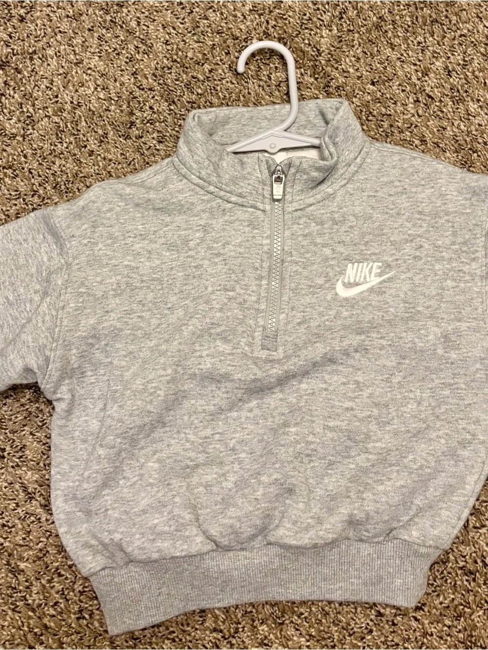 Nike Toddler Grey Quarter-Zip Pullover Sweatshirt